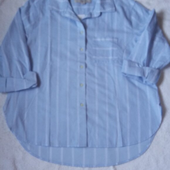 New LOFT Striped Relaxed Everyday Shirt XS - Picture 5 of 10